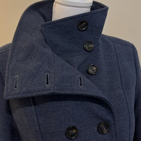 BLACK RIVET Classic Pea Coat Double Breasted Navy M Medium Lined Pockets Classy - Picture 6 of 16